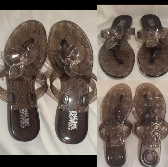 COACH RUBBER SIG C THONG SANDALS SIZE 7 - Picture 7 of 9